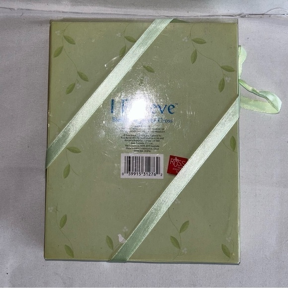 Russ Berrie I Believe Bless This House Decorative Cross 6in Floral Hearts Dove - Picture 4 of 8